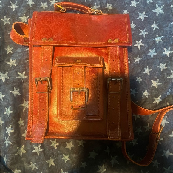 Leather Messenger Bag Vintage Laptop Crossbody Bag Satchel - Picture 3 of 5